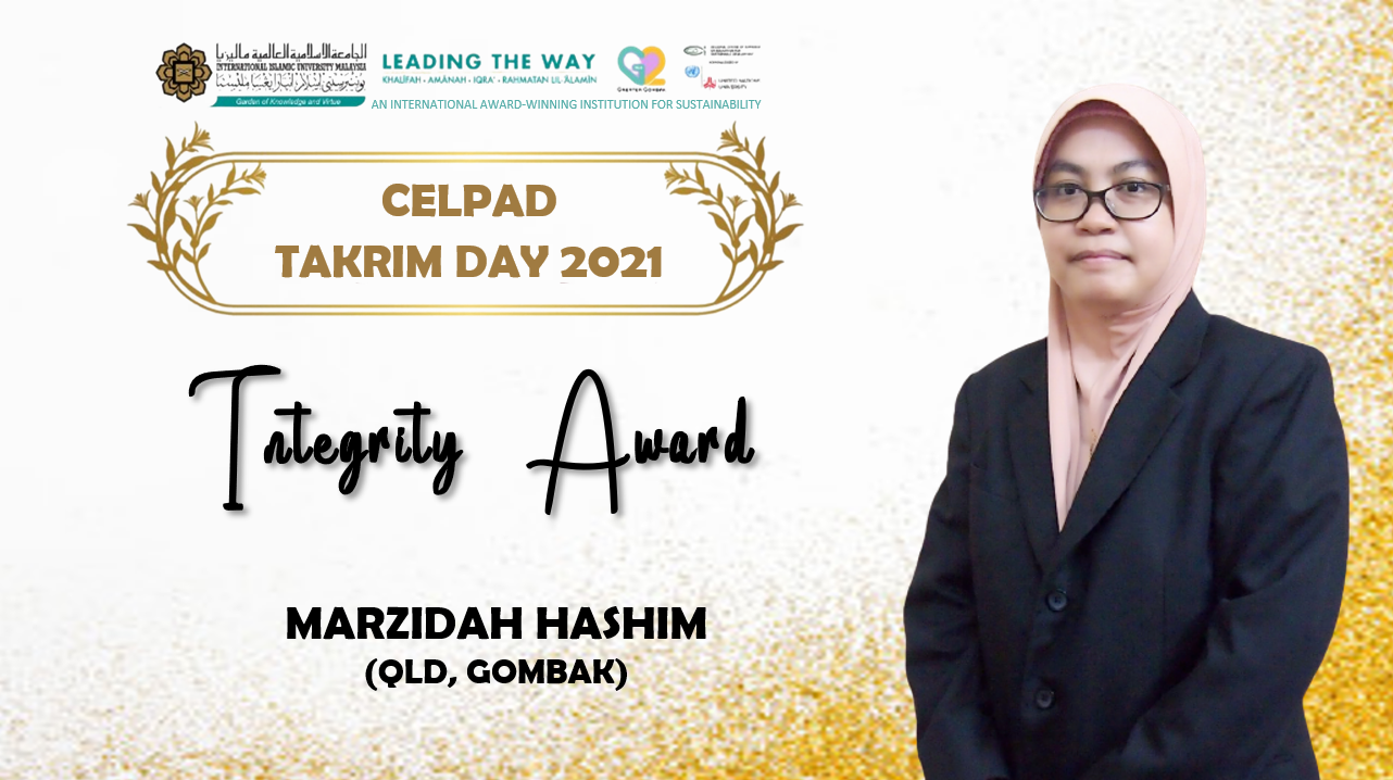 Marzidah Hashim -Integrity award