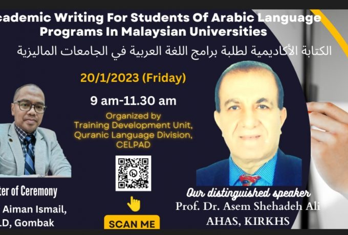 ACADEMIC WRITING FOR STUDENTS OF ARABIC LANGUAGE PROGRAMS IN MALAYSIAN UNIVERSITIES