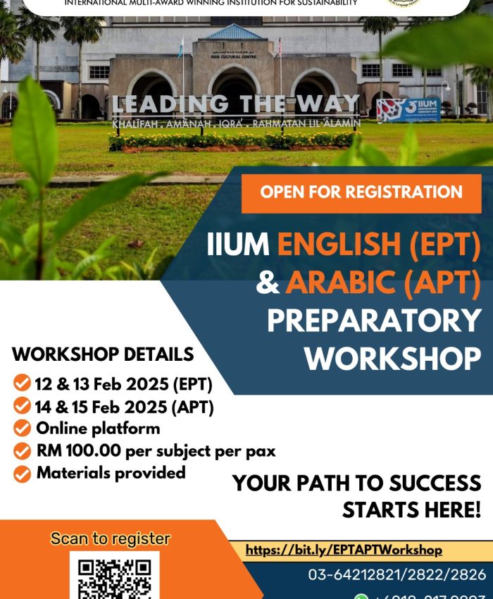IIUM ENGLISH (EPT) AND ARABIC (APT) PREPARATORY WORKSHOP