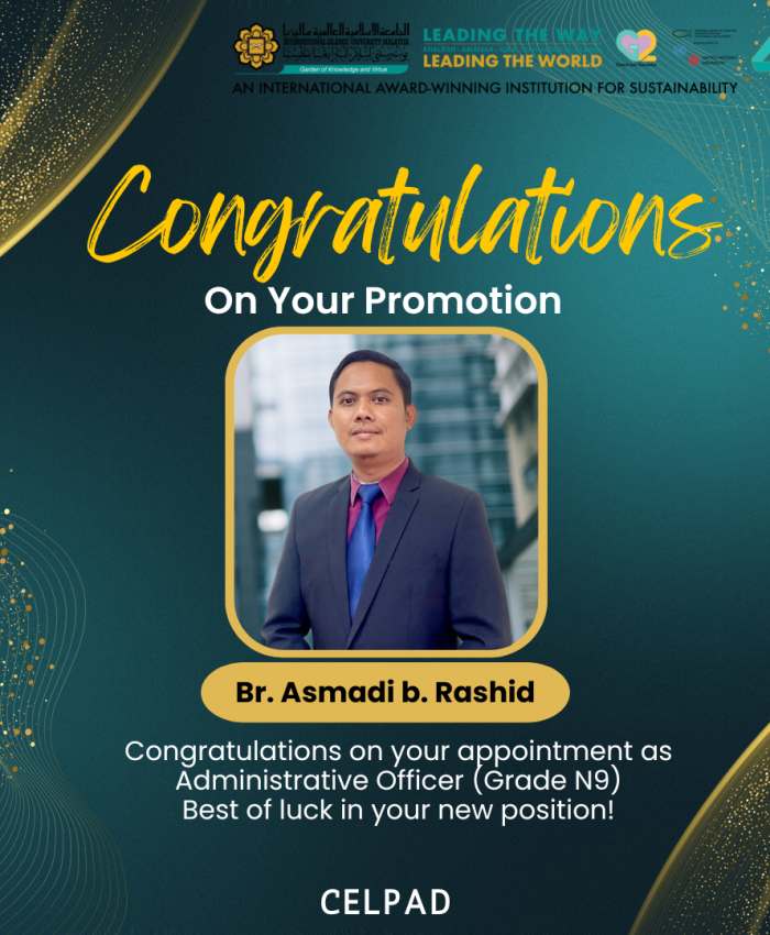 Congratulations to Br. Asmadi on His Appointment as Administrative Officer