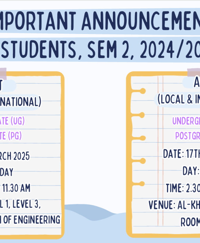 IMPORTANT ANNOUNCEMENT: Change of Venue for EPT (New Intake Students-Batch 3) 17 March 2025