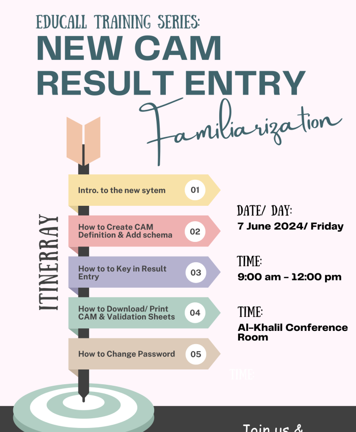 EDUCALL TRAINING SERIES: NEW CAM RESULT ENTRY SYSTEM FAMILIARIZATION