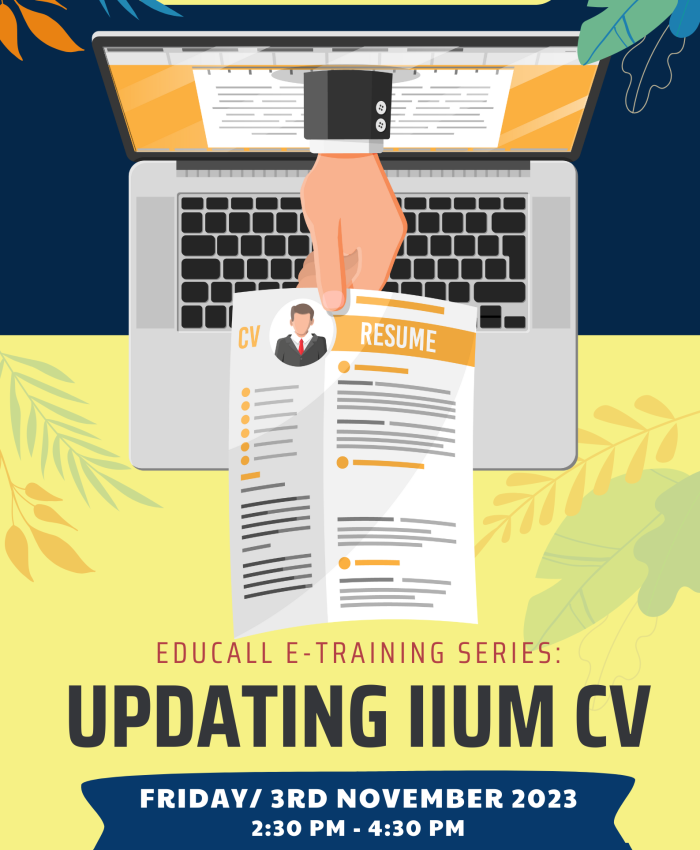EDUCALL E-TRAINING SERIES: UPDATING IIUM CV