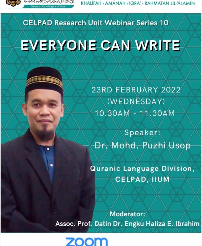 CELPAD Research Unit Webinar Series No. 10: Everyone Can Write