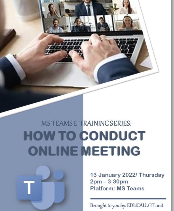 MS TEAMS E-TRAINING SERIES: HOW TO CONDUCT ONLINE MEETING