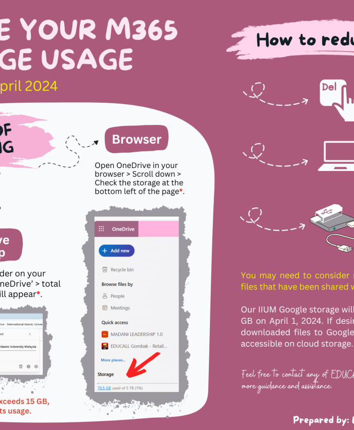 REMINDER TO REDUCE YOUR M365 STORAGE USAGE