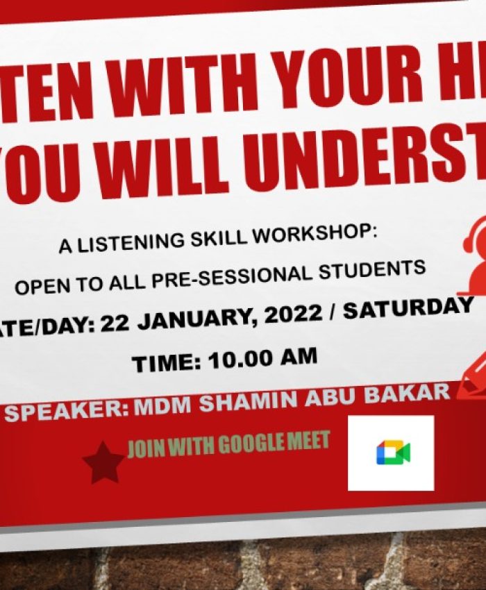 CILCC WORKSHOP: LISTEN WITH YOUR HEART, YOU WILL UNDERSTAND