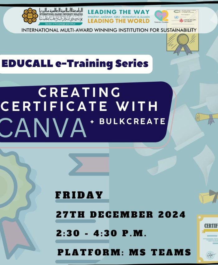 EDUCALL e-Training Series: Creating Certificate With Canva (Bulkcreate)