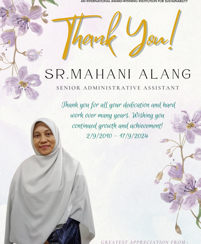 A Heartfelt Thank You to Sr. Mahani Alang