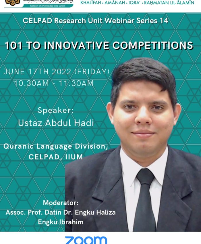 CRU WEBINAR SERIES 14: 101 TO INNOVATIVE COMPETITIONS