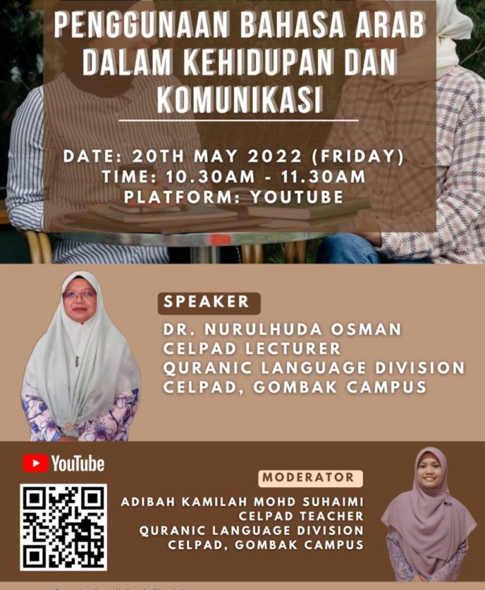 CELPAD Webinar Series #16: Penggunaa Bahasa Arab Dalam Kehidupan dan Komunikasi