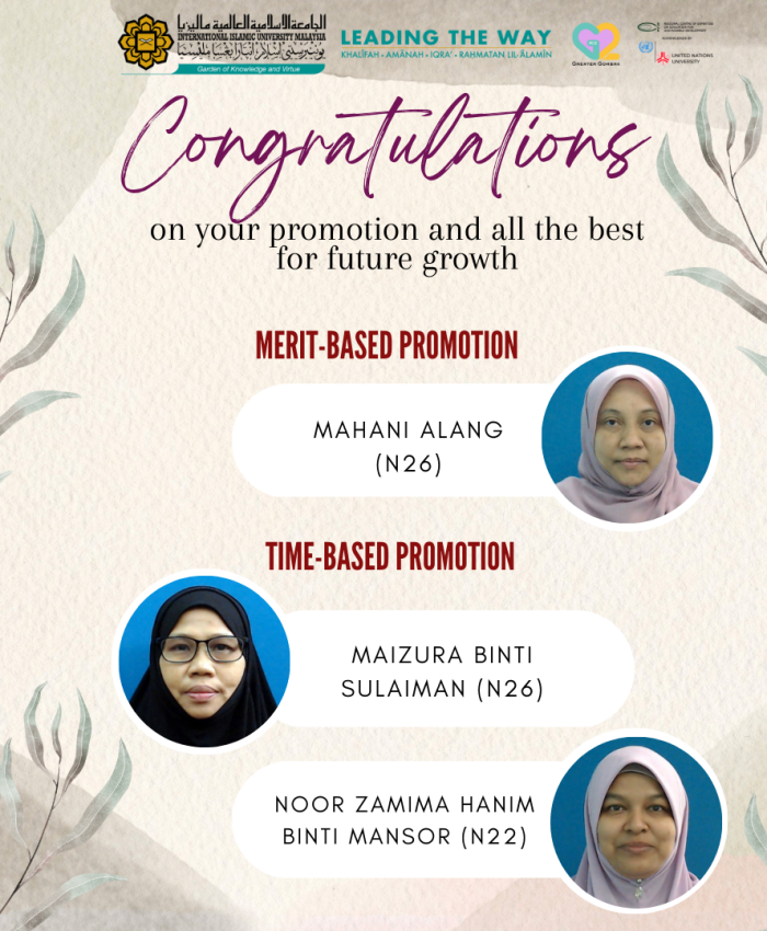 CONGRATULATIONS ON THE PROMOTION OF ADMINISTRATIVE STAFF