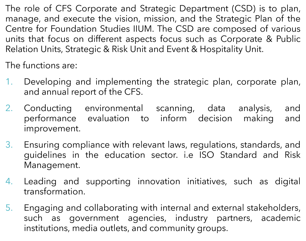 csd – Centre for Foundation Studies