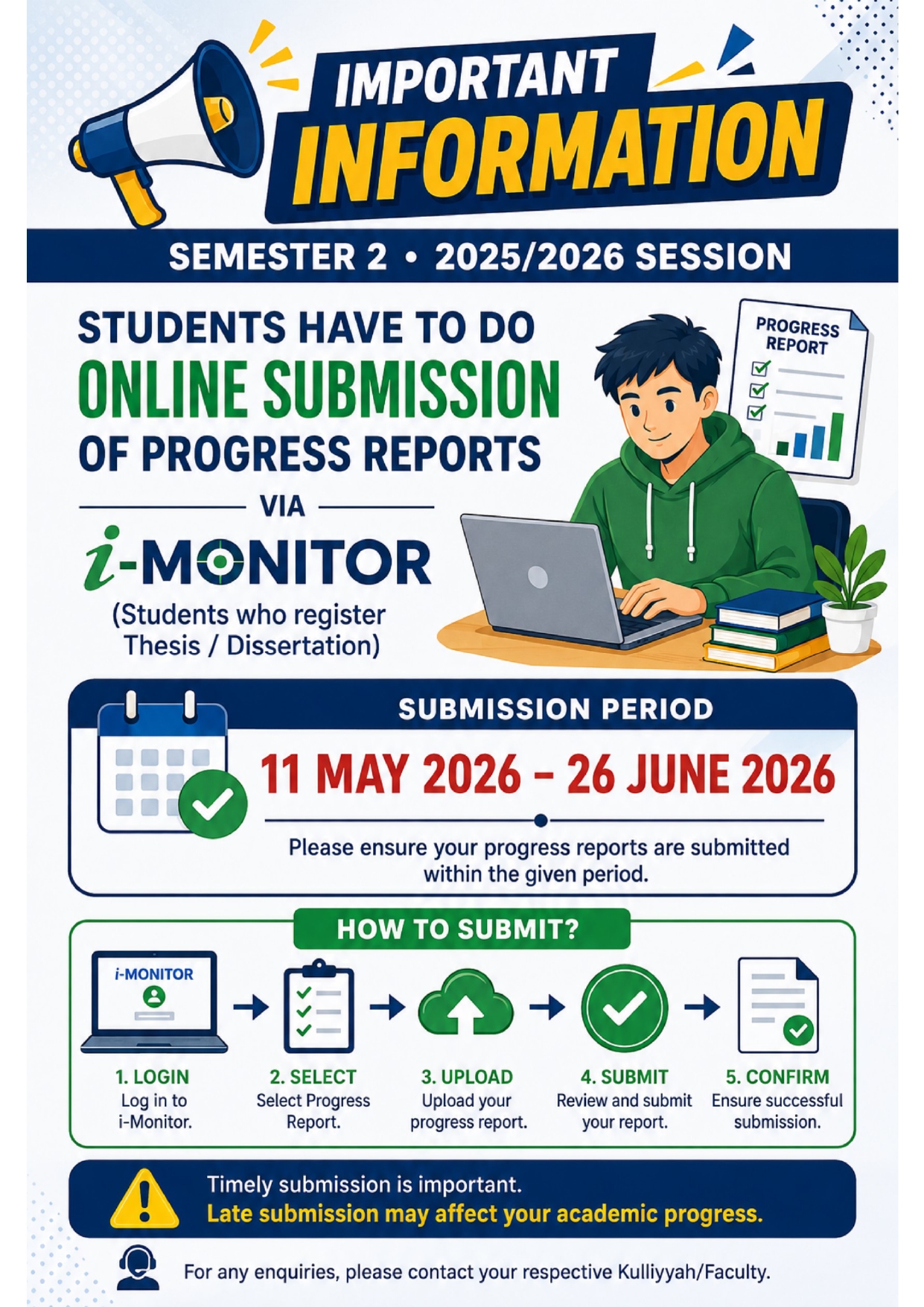 Progress Report Submission: Semester 2, 2025/2026